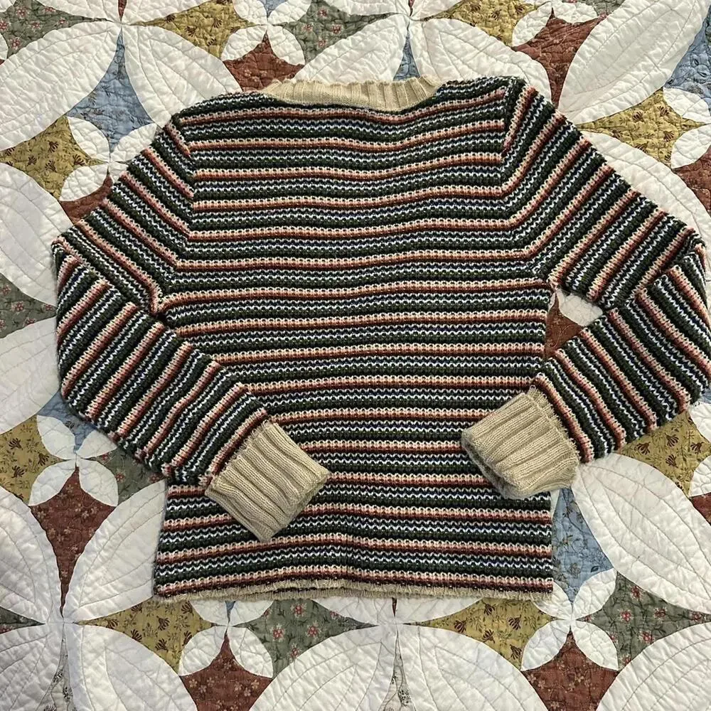 Vintage 90s Multicoloured striped kids sweater size XL cute unique whimsical